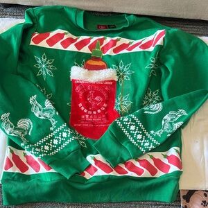 Green Sriracha Ugly Christmas Sweater